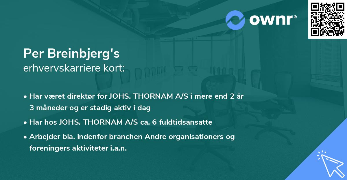 Per Breinbjerg's erhvervskarriere kort