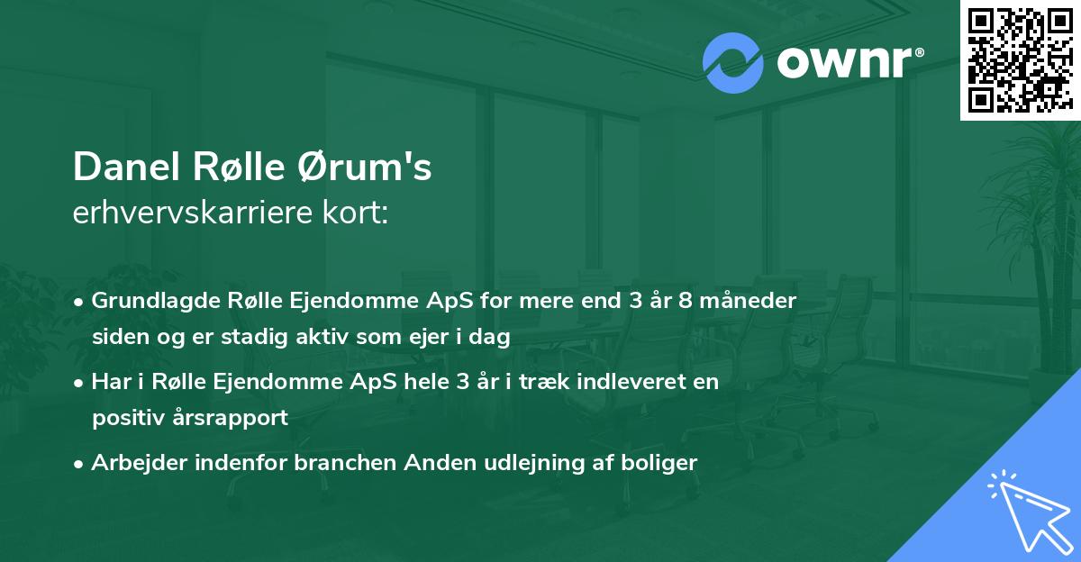 Danel Rølle Ørum's erhvervskarriere kort