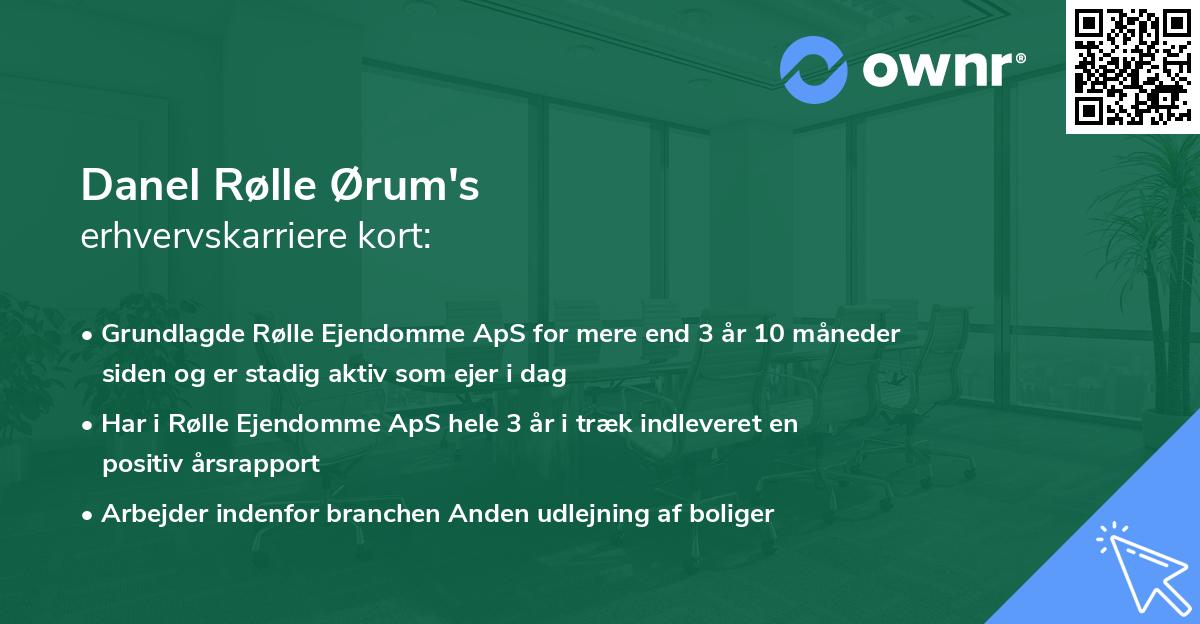 Danel Rølle Ørum's erhvervskarriere kort