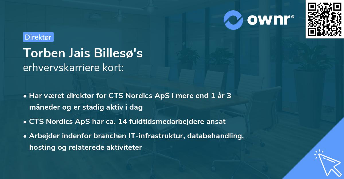 Torben Jais Billesø's erhvervskarriere kort