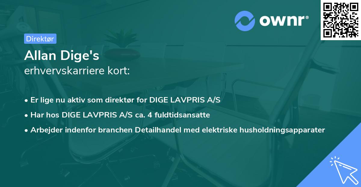 Allan Dige's erhvervskarriere kort