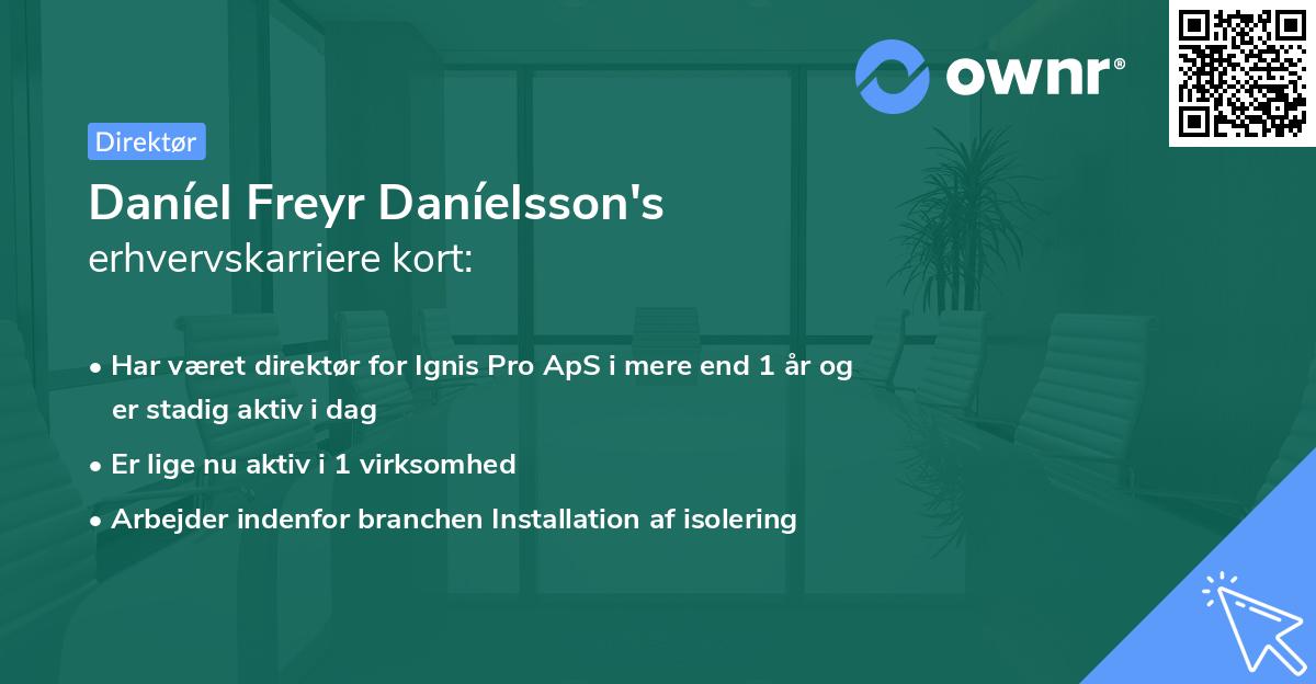 Daníel Freyr Daníelsson's erhvervskarriere kort