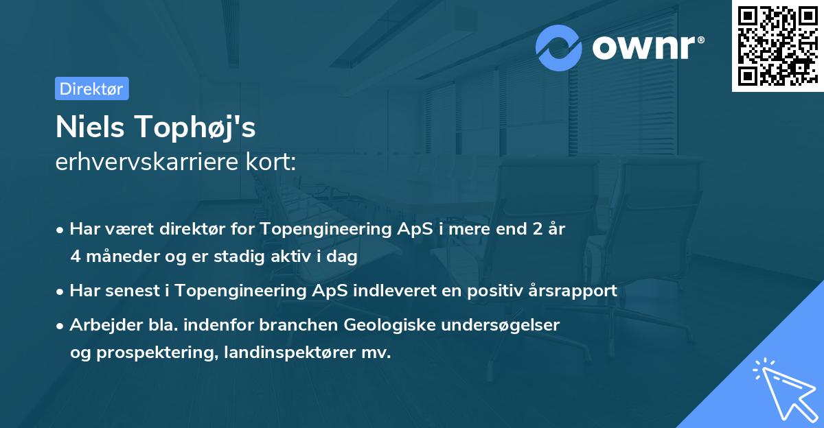 Niels Tophøj's erhvervskarriere kort