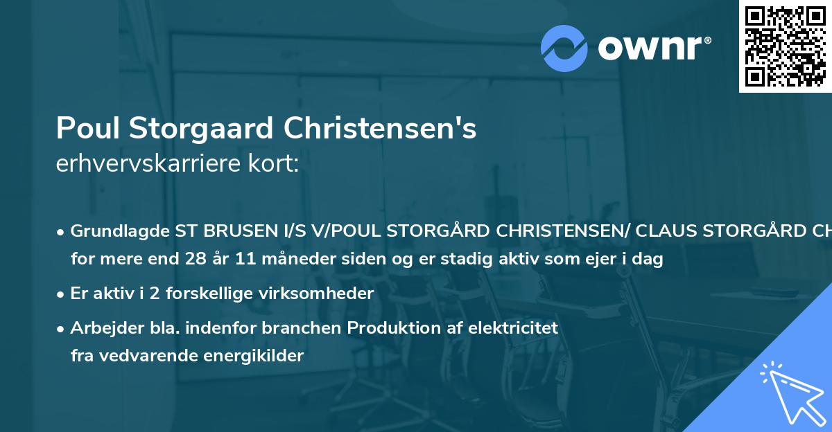 Poul Storgaard Christensen's erhvervskarriere kort