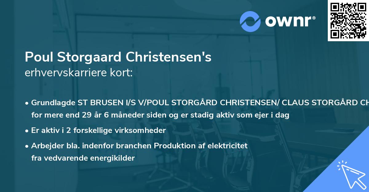 Poul Storgaard Christensen's erhvervskarriere kort
