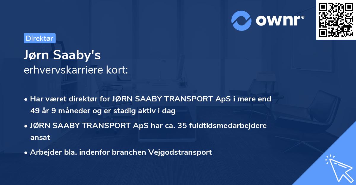 Jørn Saaby's erhvervskarriere kort