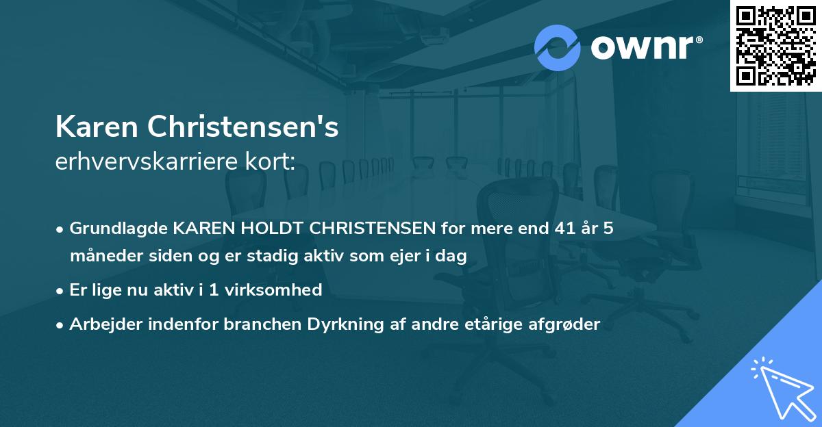 Karen Christensen's erhvervskarriere kort