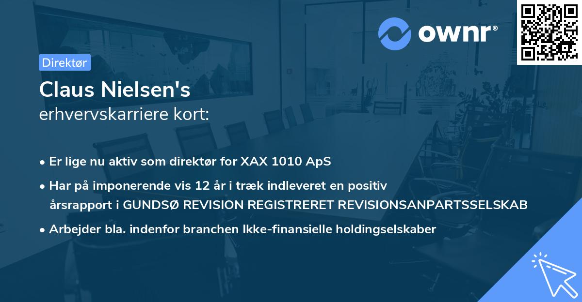 Claus Nielsen's erhvervskarriere kort