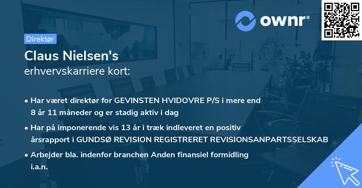 Claus Nielsen's erhvervskarriere kort