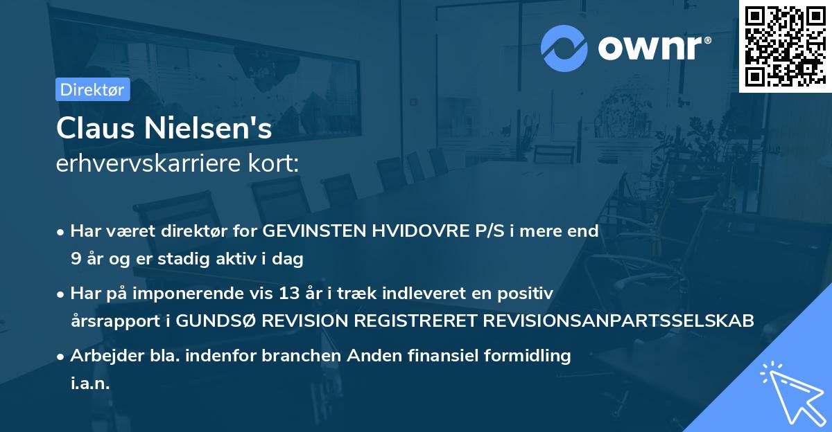 Claus Nielsen's erhvervskarriere kort