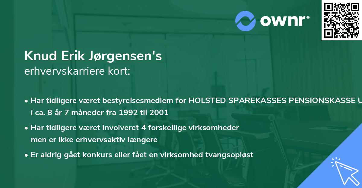 Knud Erik Jørgensen's erhvervskarriere kort