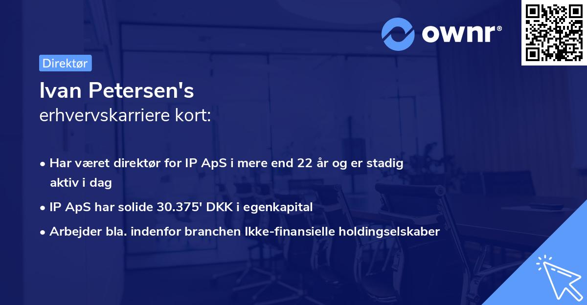 Ivan Petersen's erhvervskarriere kort