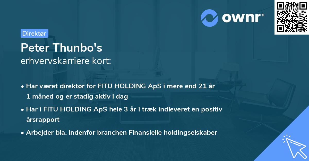 Peter Thunbo's erhvervskarriere kort