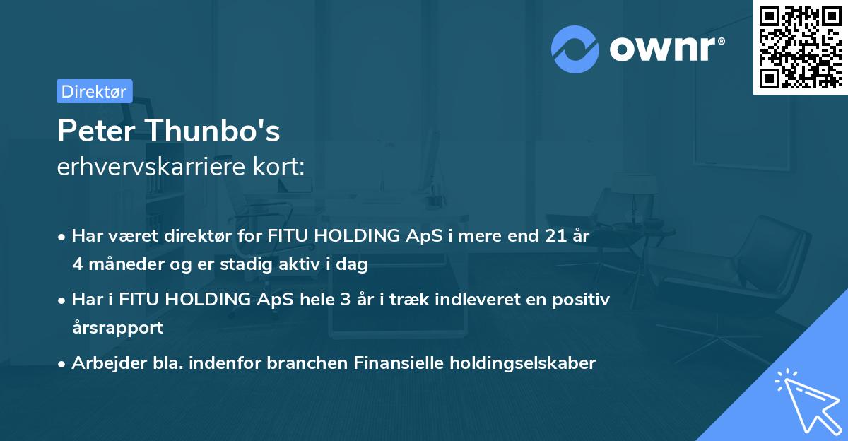 Peter Thunbo's erhvervskarriere kort