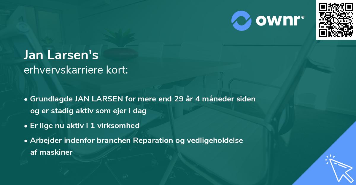 Jan Larsen's erhvervskarriere kort