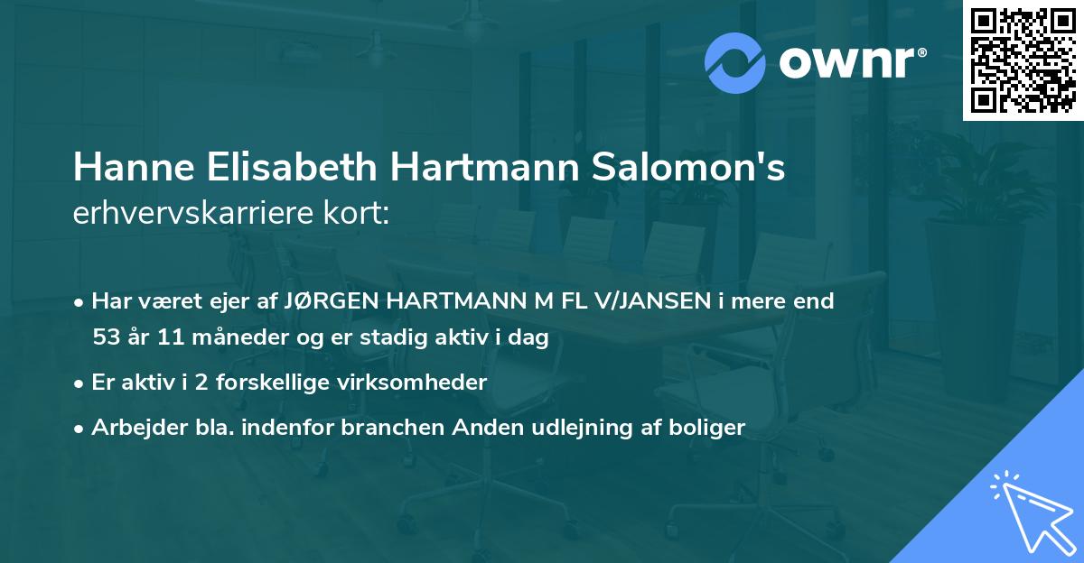 Hanne Elisabeth Hartmann Salomon's erhvervskarriere kort