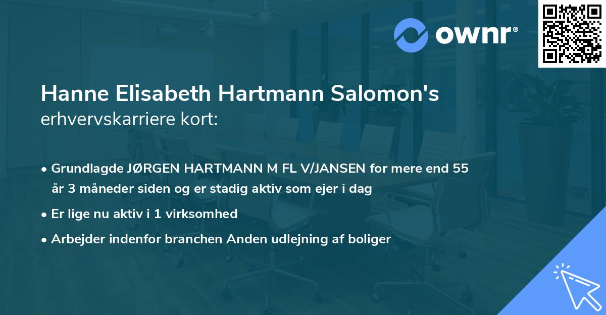 Hanne Elisabeth Hartmann Salomon's erhvervskarriere kort