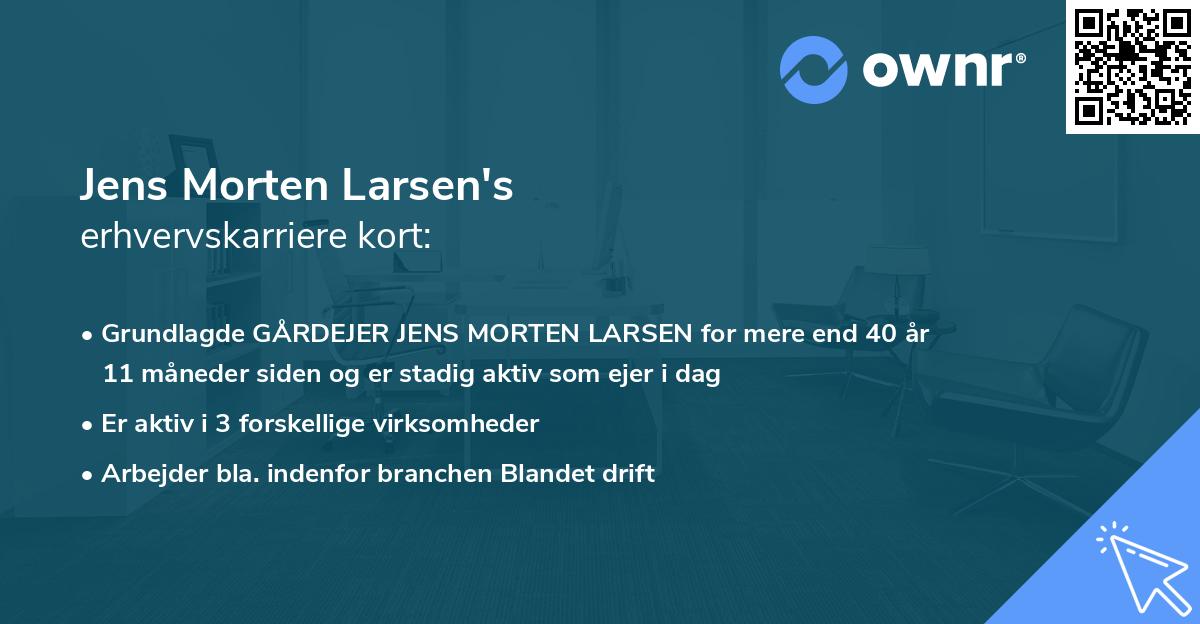 Jens Morten Larsen's erhvervskarriere kort