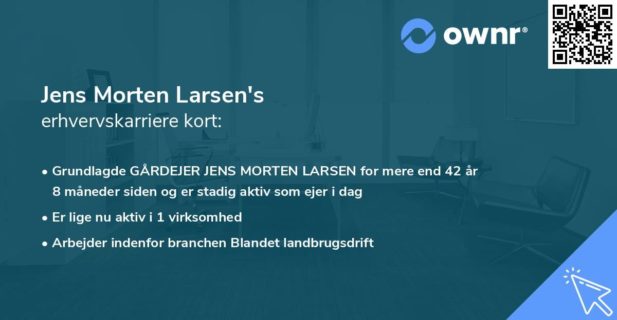 Jens Morten Larsen's erhvervskarriere kort