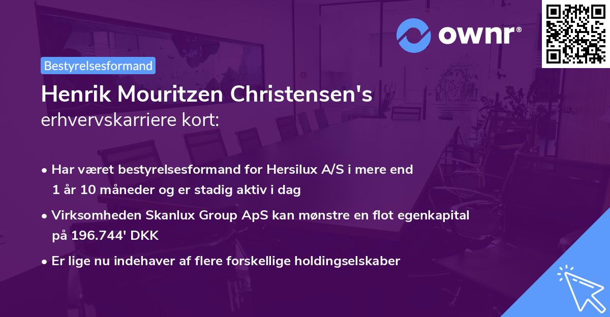 Henrik Mouritzen Christensen's erhvervskarriere kort