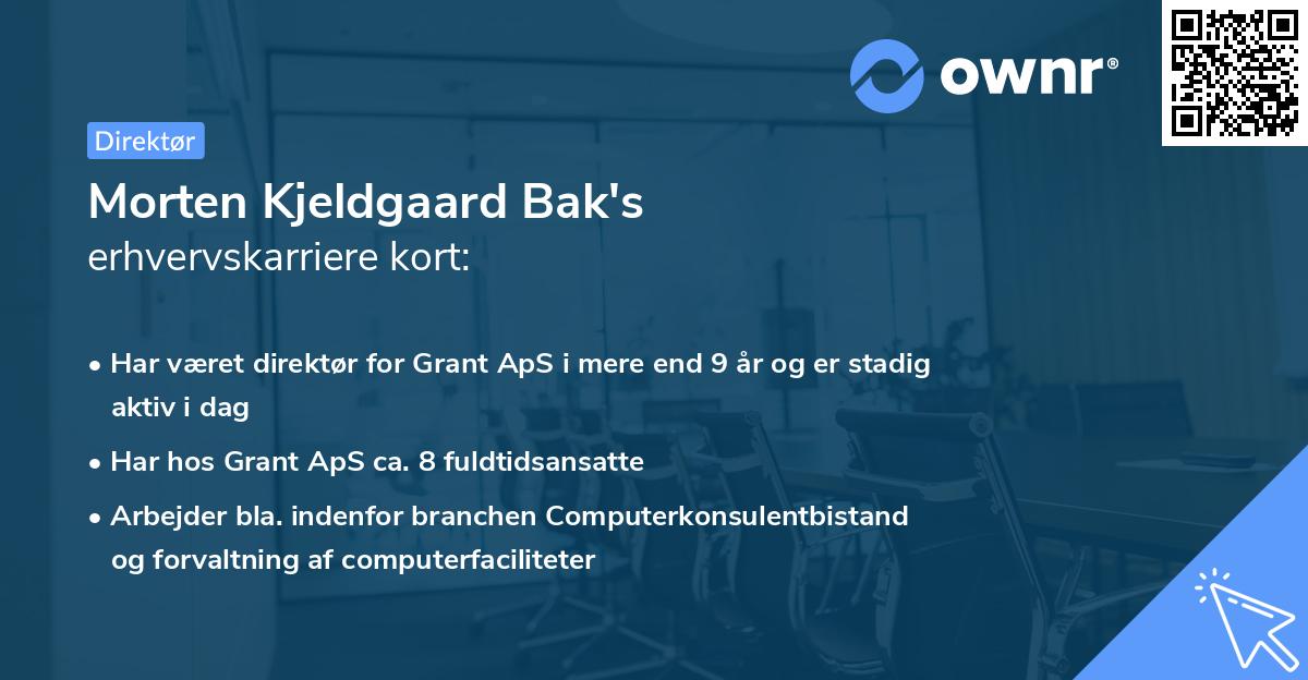 Morten Kjeldgaard Bak's erhvervskarriere kort