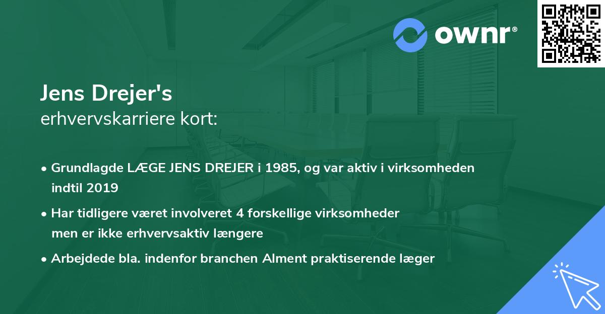 Jens Drejer's erhvervskarriere kort