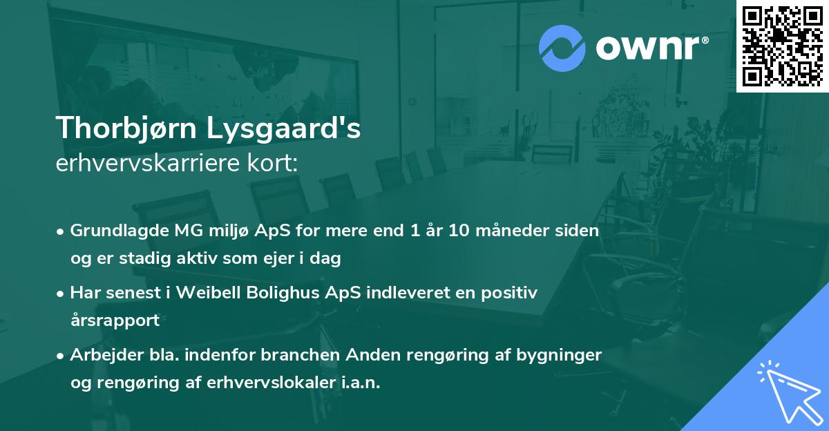 Thorbjørn Lysgaard's erhvervskarriere kort