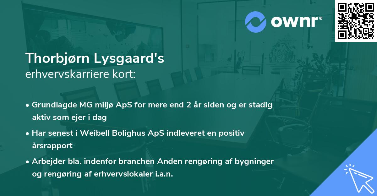 Thorbjørn Lysgaard's erhvervskarriere kort