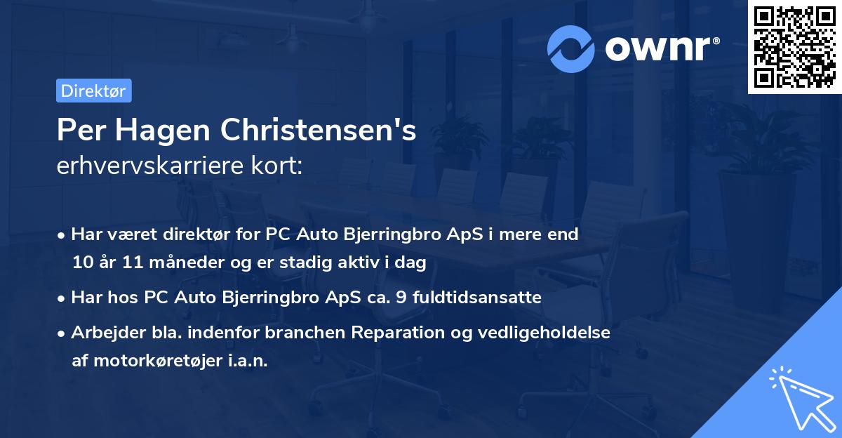 Per Hagen Christensen's erhvervskarriere kort