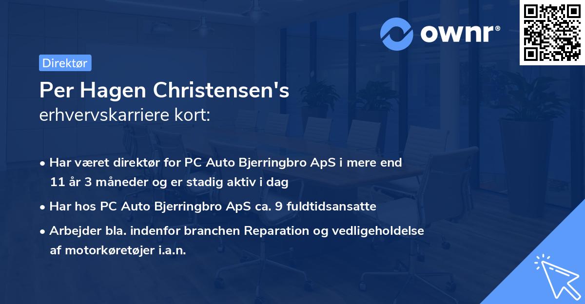 Per Hagen Christensen's erhvervskarriere kort