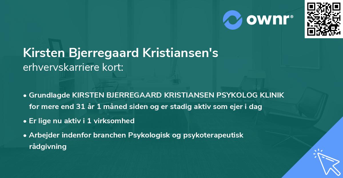 Kirsten Bjerregaard Kristiansen's erhvervskarriere kort