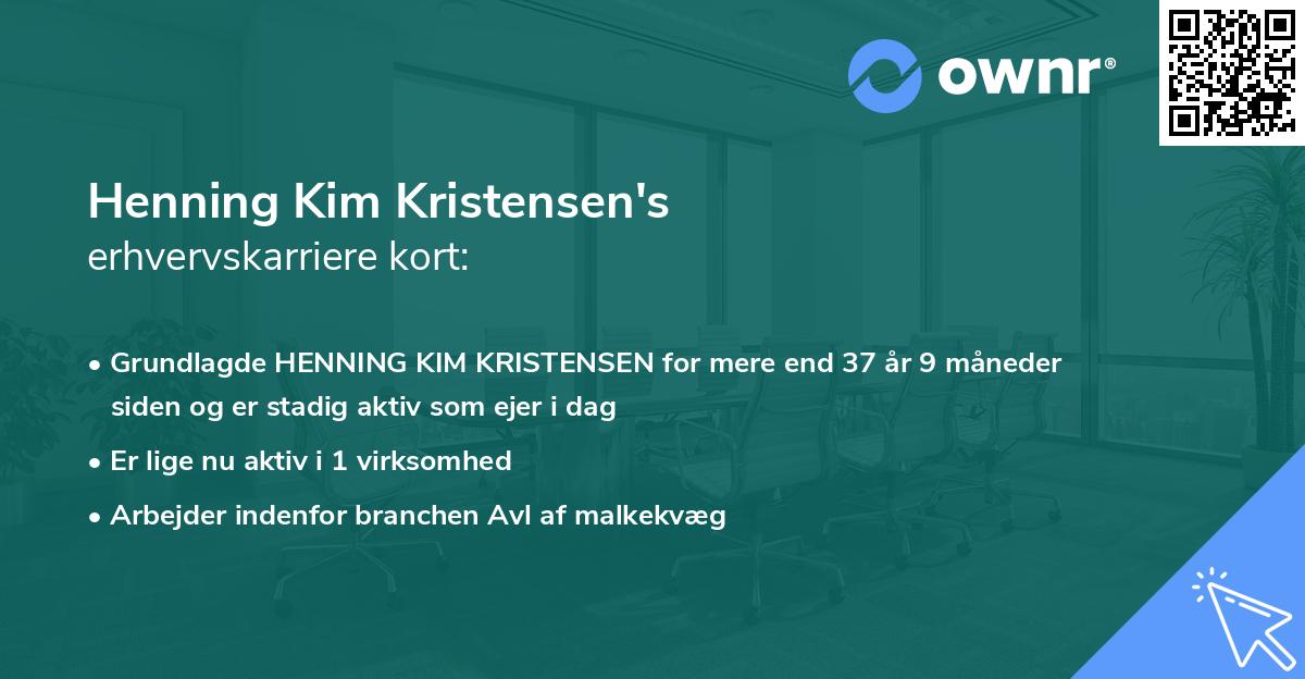 Henning Kim Kristensen's erhvervskarriere kort