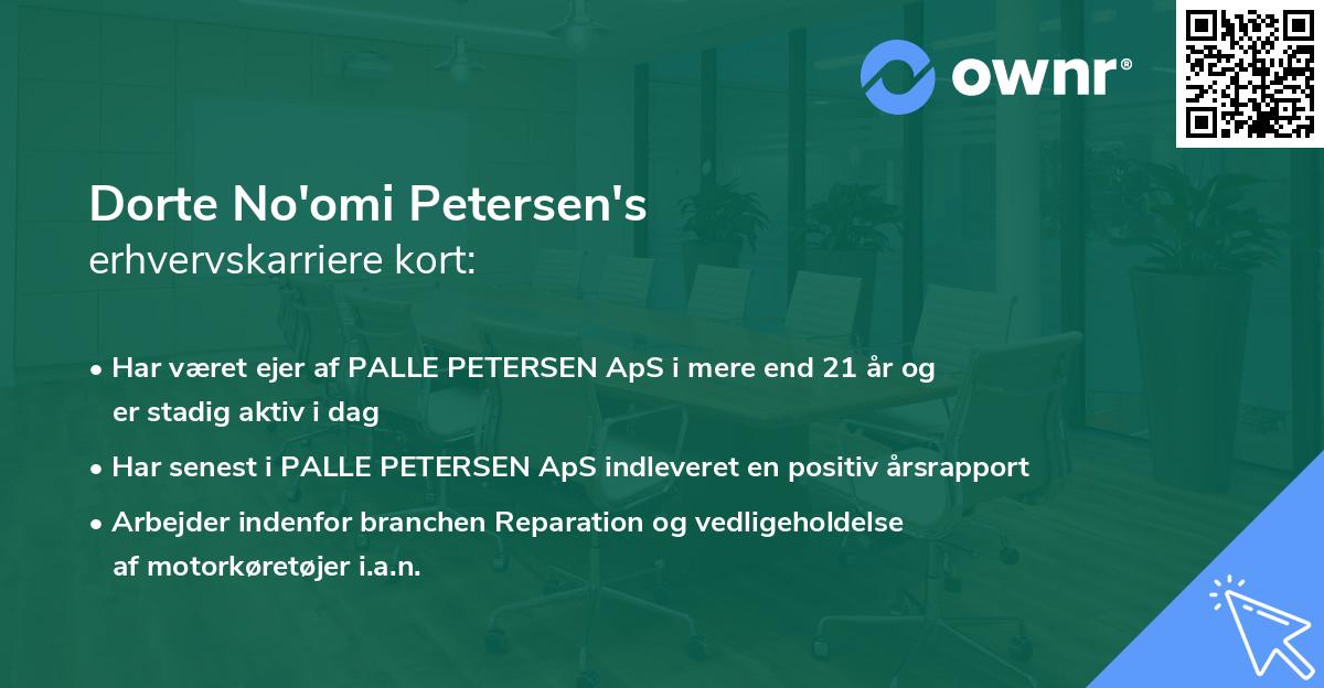 Dorte No'omi Petersen's erhvervskarriere kort