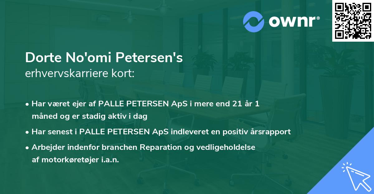 Dorte No'omi Petersen's erhvervskarriere kort