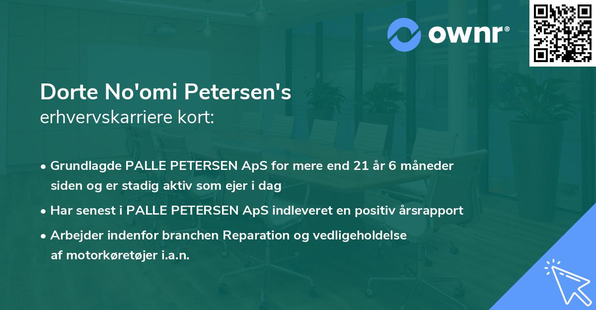 Dorte No'omi Petersen's erhvervskarriere kort