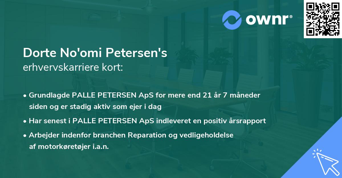 Dorte No'omi Petersen's erhvervskarriere kort