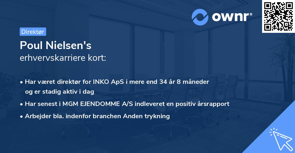 Poul Nielsen's erhvervskarriere kort