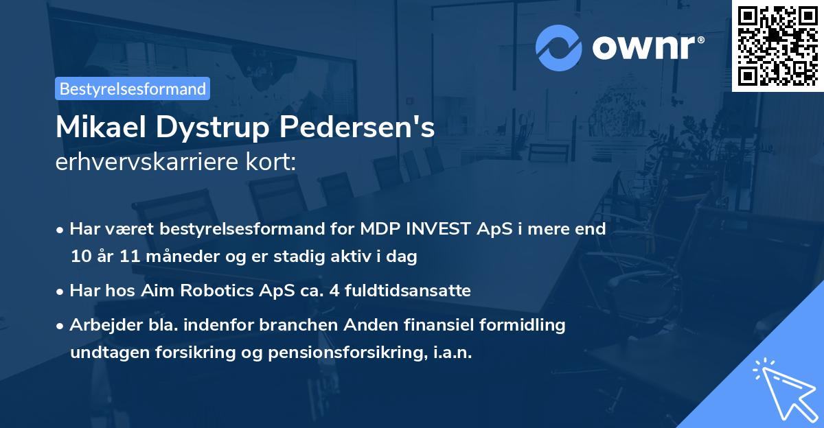 Mikael Dystrup Pedersen's erhvervskarriere kort