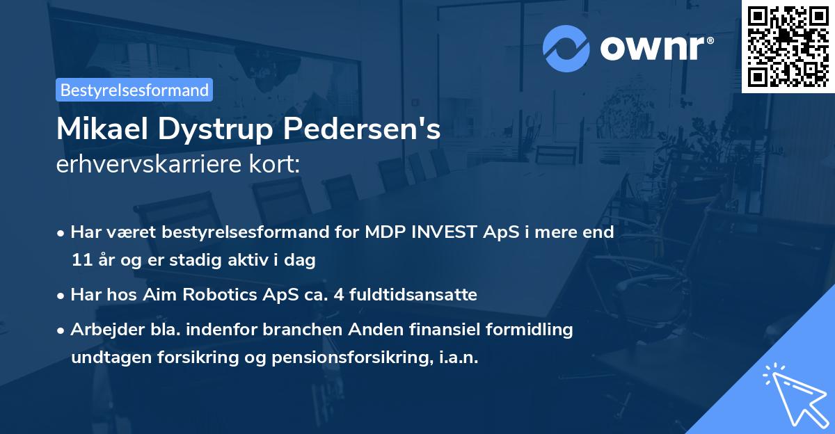 Mikael Dystrup Pedersen's erhvervskarriere kort