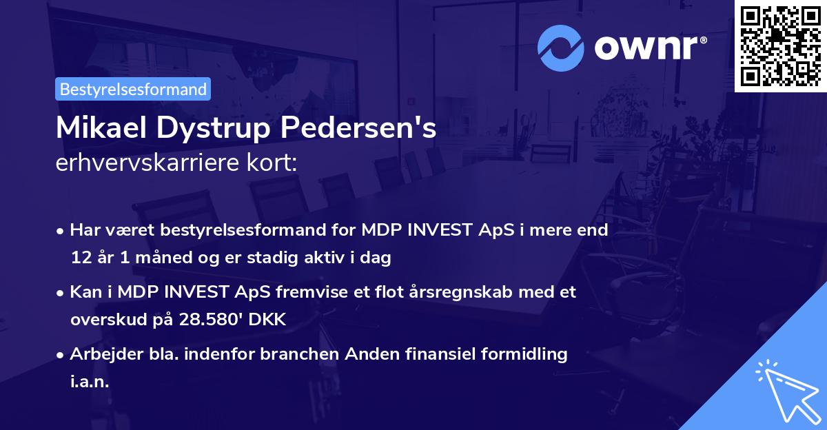Mikael Dystrup Pedersen's erhvervskarriere kort