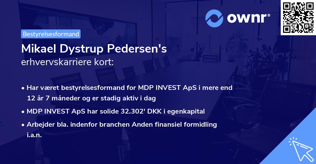 Mikael Dystrup Pedersen's erhvervskarriere kort