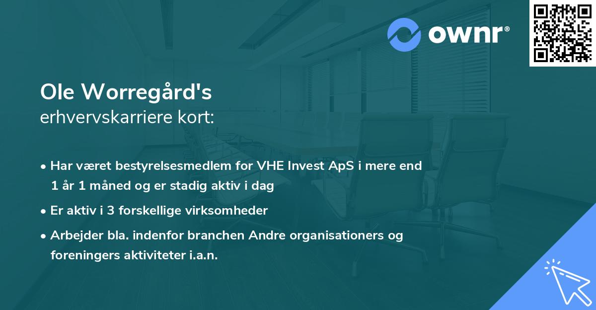 Ole Worregård's erhvervskarriere kort