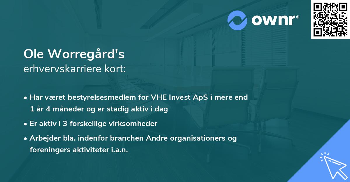 Ole Worregård's erhvervskarriere kort
