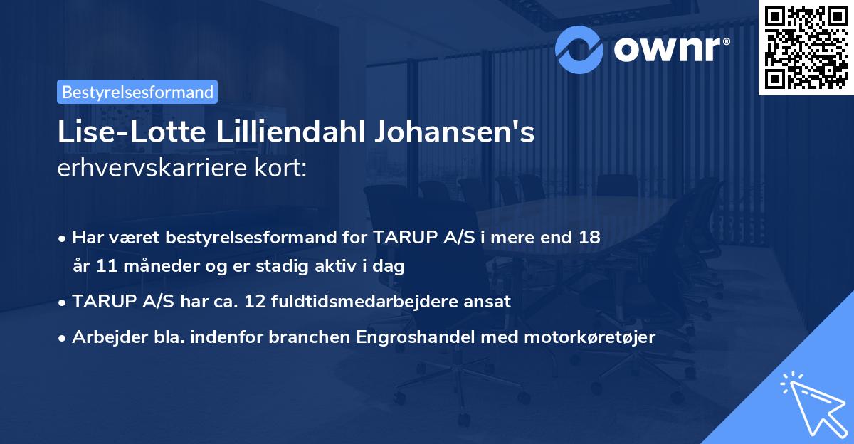 Lise-Lotte Lilliendahl Johansen's erhvervskarriere kort