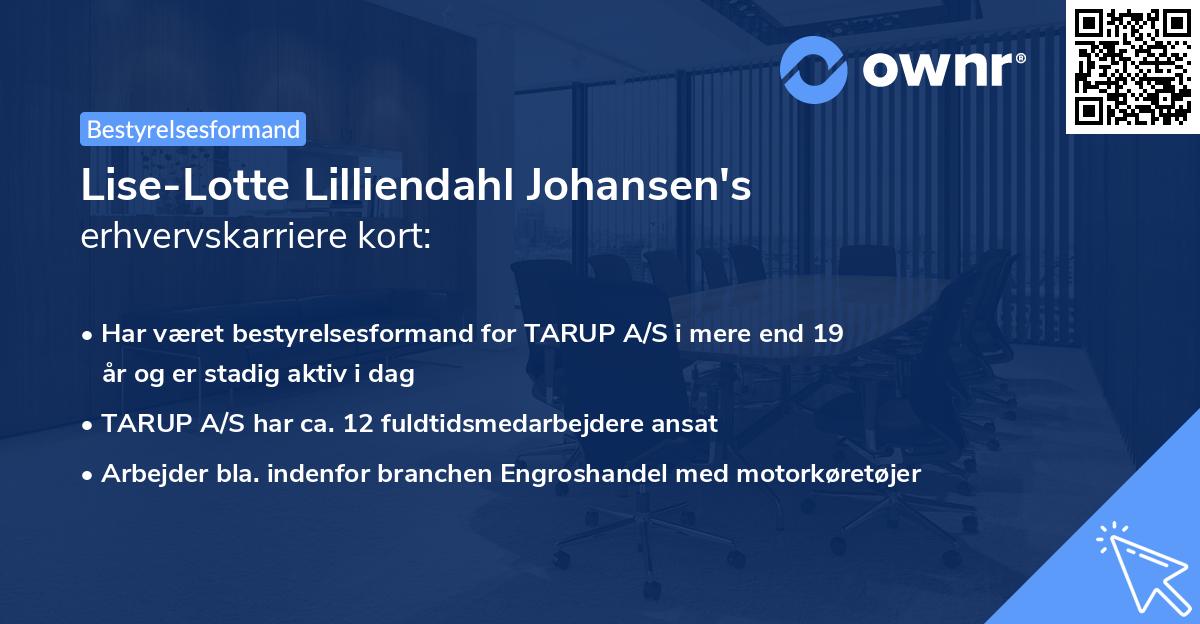 Lise-Lotte Lilliendahl Johansen's erhvervskarriere kort