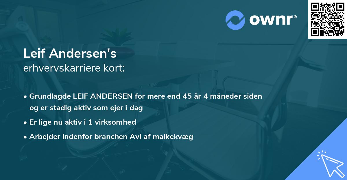 Leif Andersen's erhvervskarriere kort
