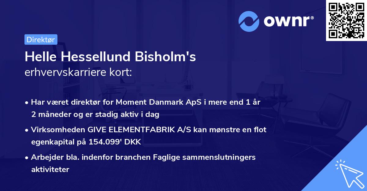 Helle Hessellund Bisholm's erhvervskarriere kort