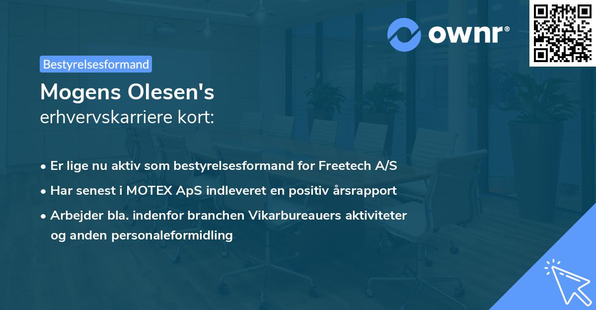 Mogens Olesen's erhvervskarriere kort