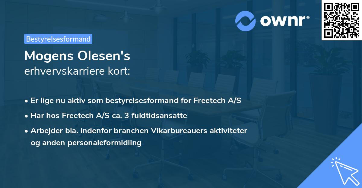 Mogens Olesen's erhvervskarriere kort