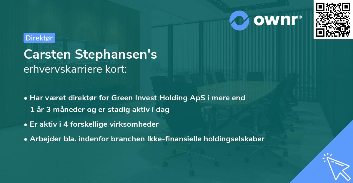Carsten Stephansen's erhvervskarriere kort